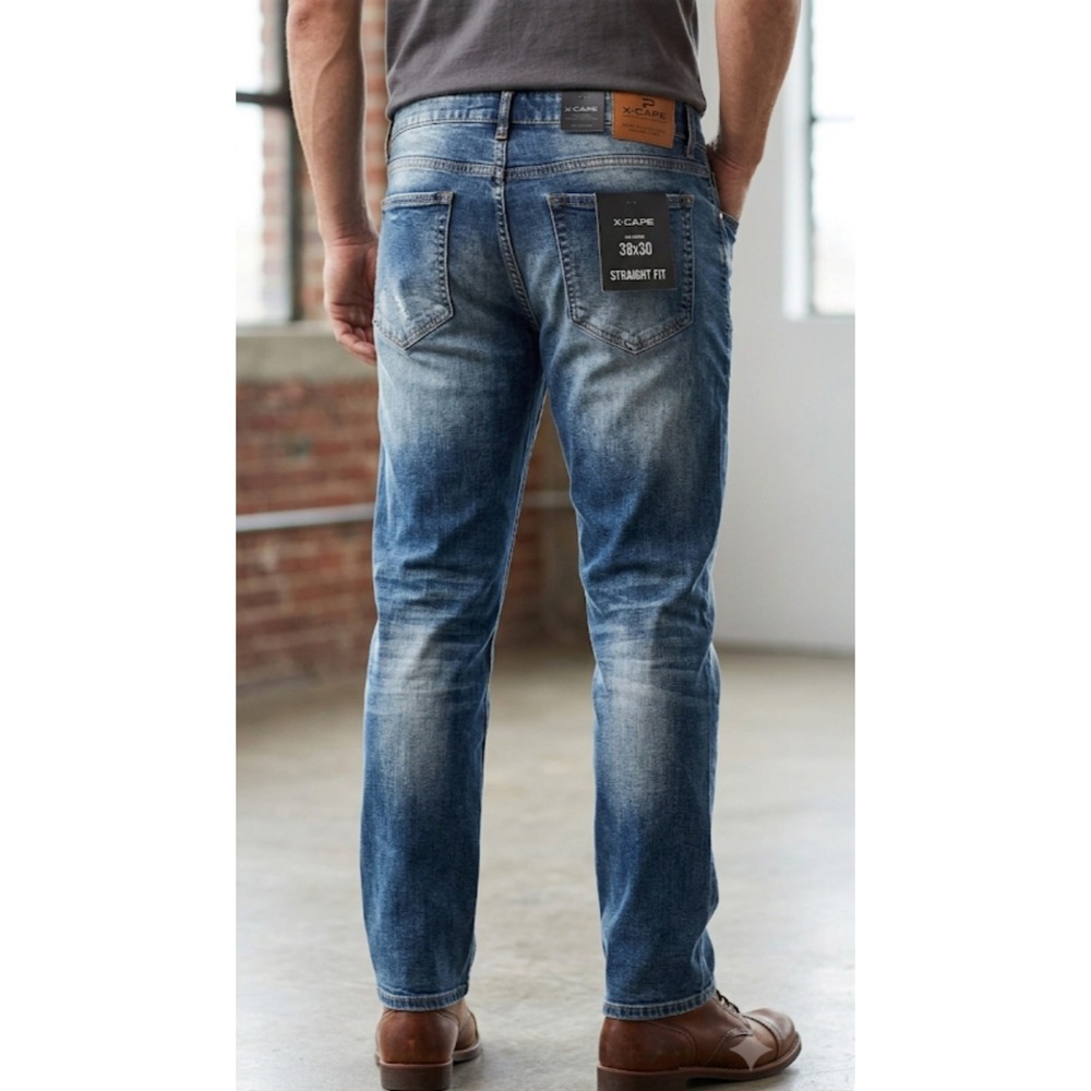 X-Cape Men's Jeans Straight Fit Size 38x30